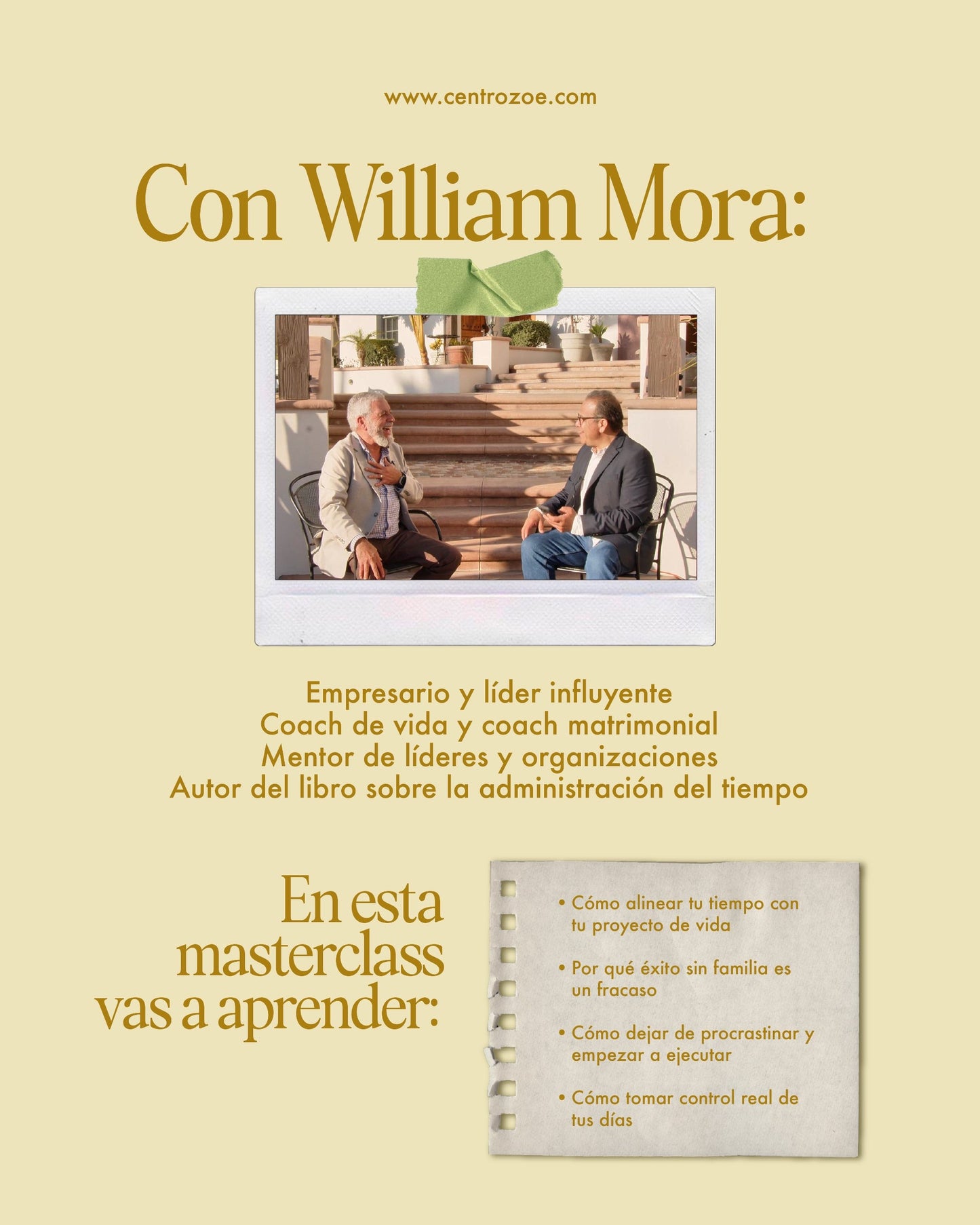 Masterclass - La sabia administración del tiempo por Dr. William Mora